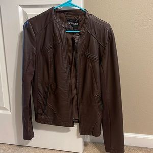 Express brown leather jacket